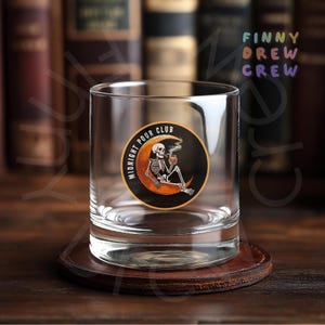 Midnight Pour Club skeleton whisky rocks glass