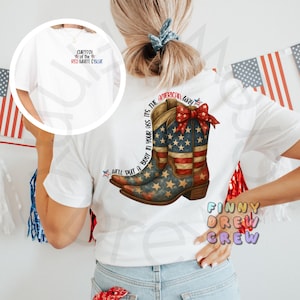 Offerto per gentile concessione di Red White & Blue, Mettiti uno stivale nel culo, è il modo americano T-shirt, maglietta Toby Keith, maglietta USA