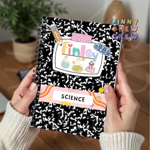 Personalized notebook, school subject notebook, composition spiral notebook, school supplies, back to school, note taking notebook