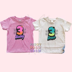 Personalisiertes Geburtstags-Shirt, Geburtstags-Shirt, Retro Geburtstag, Geburtstagsalters-Shirt, cooler Geburtstag, Kindergeburtstags-Shirt, Groovy-Geburtstags-T-Stück