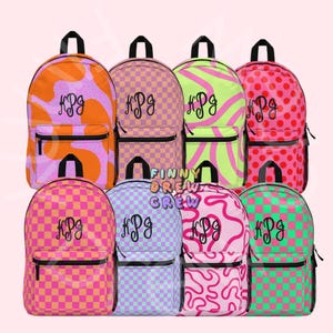 personalized Kids Backpack, Backpack with name, Custom backpack , Kids School Bag, Monogram Backpacks, kid gift, checker print back pack