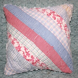 Accent Pillow Made With Vintage 1930's Feedsack String Patchwork Quilt