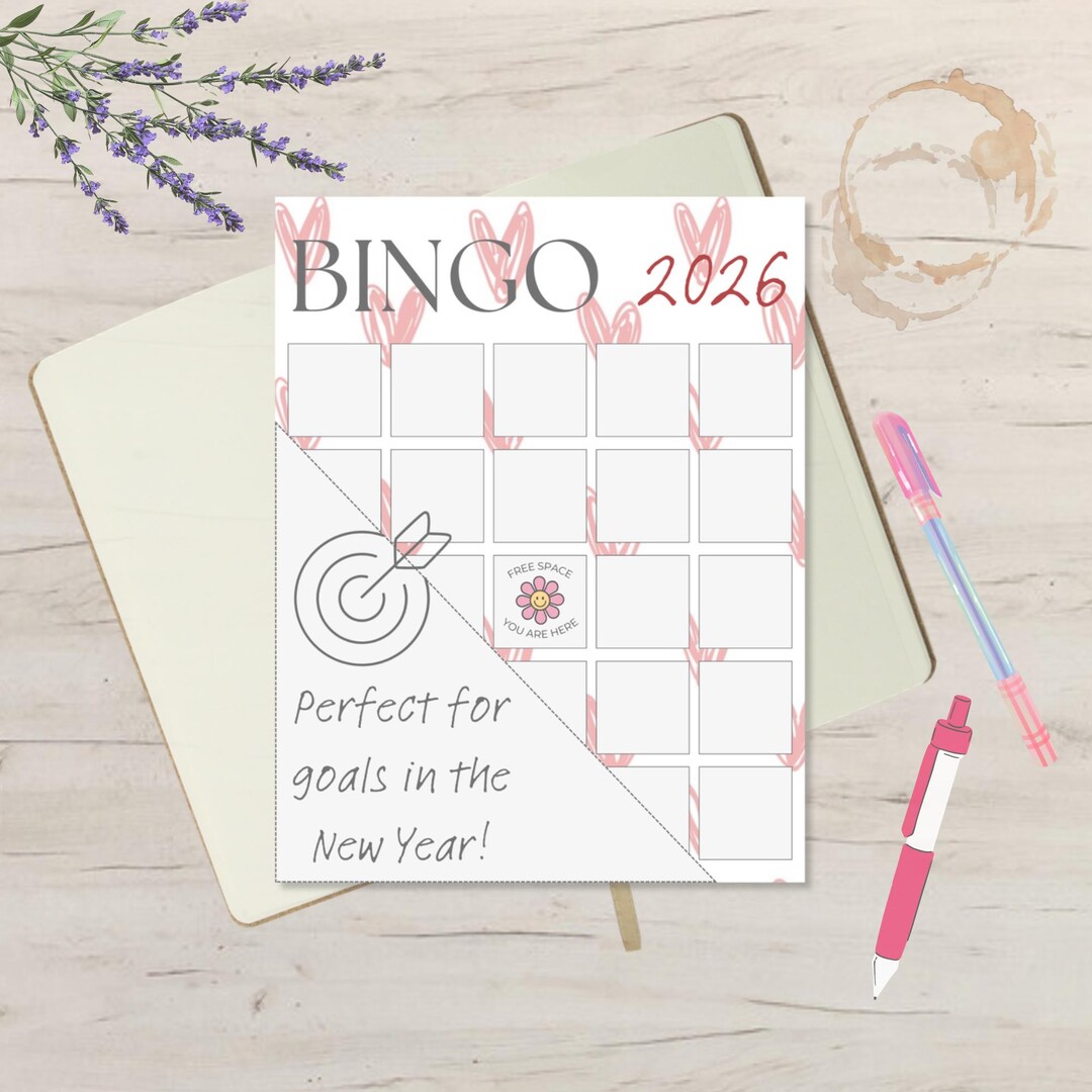 2026 Goals BINGO Printable PDF Template | Planner Insert for the New ...