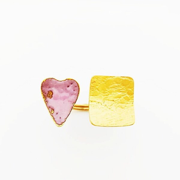 Romantisch series - Ring / Gold plated copper & enamel