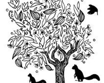 Tree in Bloom- 4x6" Clear Stamp Set - Seasons Collection - Card Making - Scrapbooking - Papercrafts