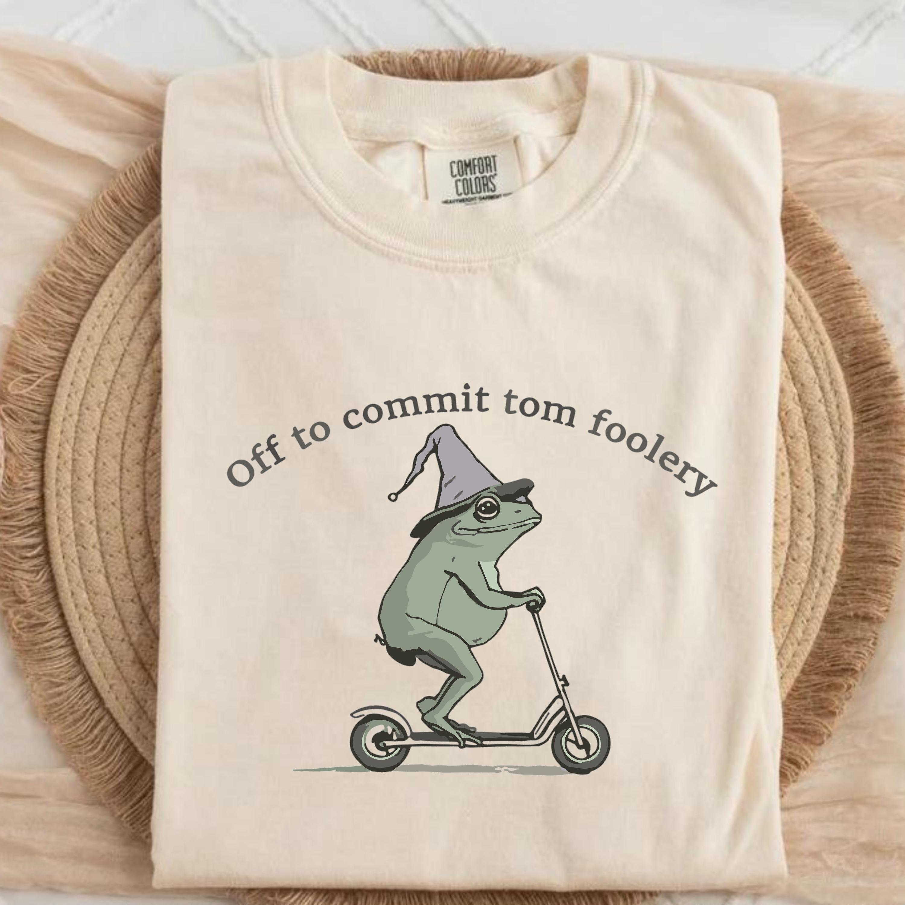Comfort Colors® Off to Commit Tom Foolery Frog T-shirt. Funny Weirdcore Sayings Unique Tshirt Tee Adults Men Women Meme Graphic Sarcastic