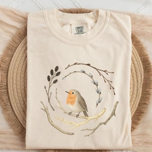 Bird Shirt, Bird Nest Tee, Watercolor Bird Branches, Bird Home Tshirt, Bird Cage, Bird Lover Shirt, Nature, Peace, Cute Bird