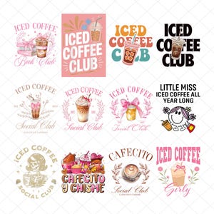 Iced Coffee Social Club Png Bundle,Trendy coffee png,Coffee Png,Mom png,Coffee Lover Png,Girls Club PNG,Cocktail PNG,Trendy Shirt Design Png