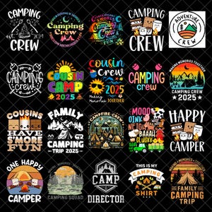 Camping Png Bundle, Outdoor Adventure, Nature Lover, Camp Life, Camping Shirt Design Bundle Png, Commercial Use, Digital File