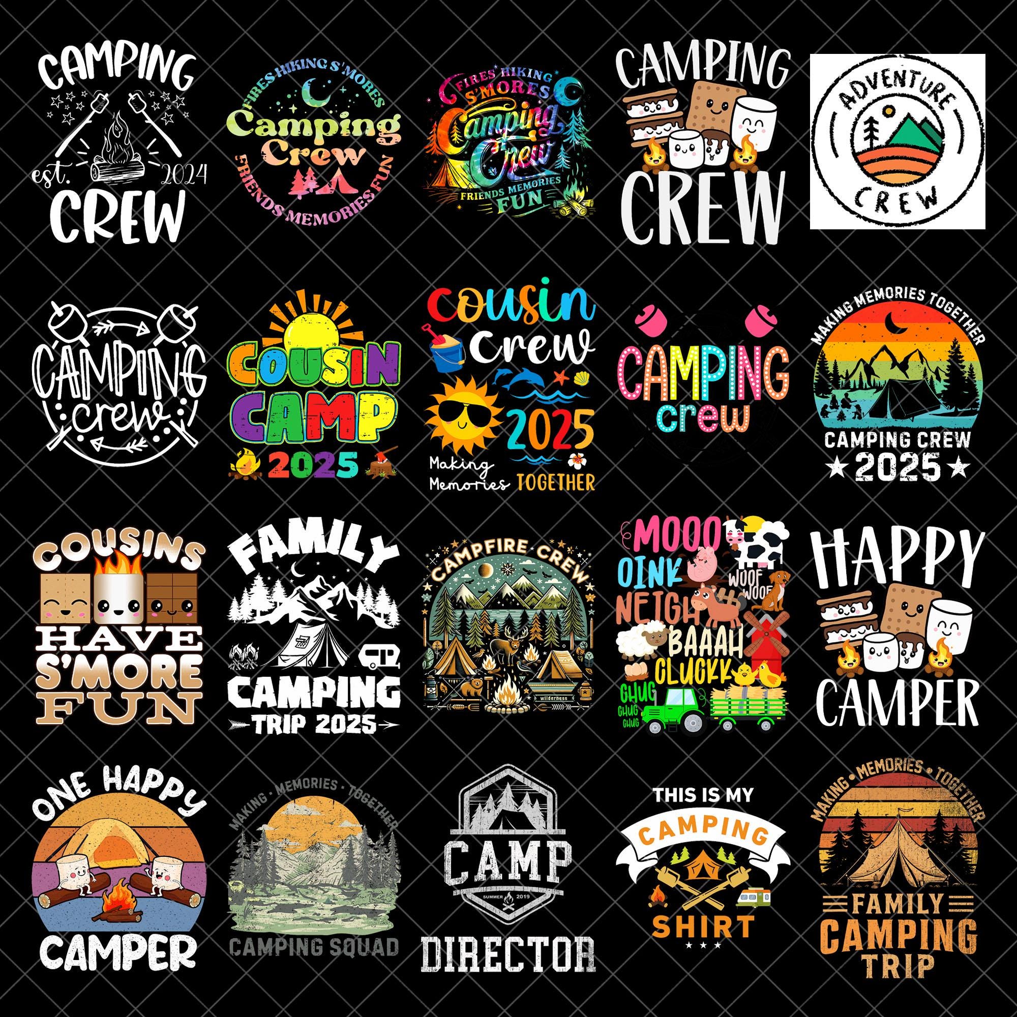 Camping Png Bundle, Outdoor Adventure, Nature Lover, Camp Life, Camping Shirt Design Bundle Png, Commercial Use, Digital File