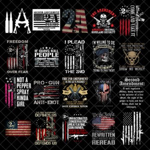 2nd Amendment Bundle png, 2nd Amendment t-shirt Design png, American flag png, Patriotic png, Second Amendment png, Military png
