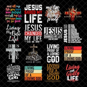 Jesus My Life Is Living Proof PNG Bundle, Faith PNG, jesus changed my life Ask Me How png, Jesus Png, Christian Png, Religious Png