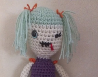 zombie girl crochet doll