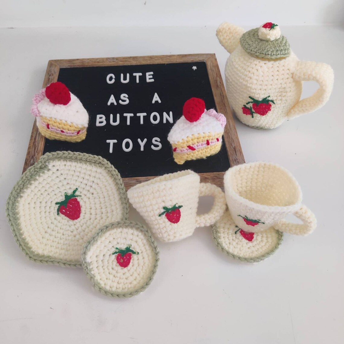 Crochet Tea Set for Two FREE SHIPPING Etsy