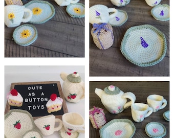 Crochet Tea Set for Two FREE SHIPPING