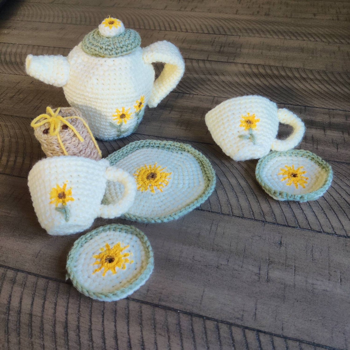 Crochet Tea Set for Two FREE SHIPPING Etsy