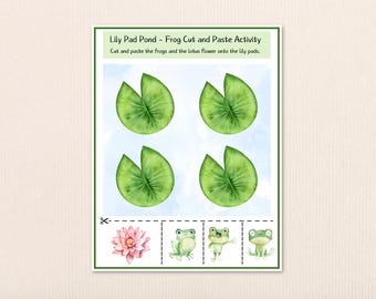 Frosch-Teich Cut & Paste Craft: Vorschul Natur-Aktivität (Printable)