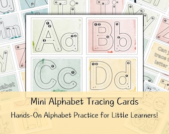 Alphabet Finger Tracing Cards, Letter Formation, Prewriting Activity, Handwriting Tool