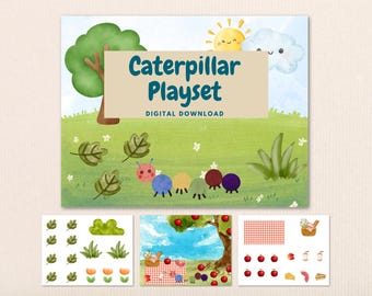 Caterpillar Paper Play Set: Garden Storytelling Activity (Printable)
