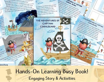Pirate Activity Book with Printable Story Literacy and Math Worksheets