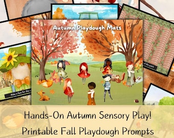 Autumn Playdough Mats Printable Pack | Fall Fine Motor & Sensory Play Activities | Preschool Learning Centers