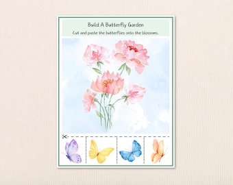 Preschool Butterfly Printable – Cut and Paste Spring Craft – Easy Art for Kids