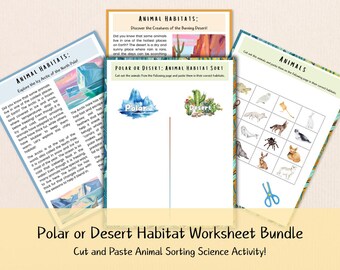 Animal Habitat Worksheet: Desert vs Polar Sort (Digital Download)