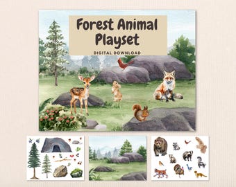 Woodland Animal Paper Play Set: DIY Storytelling Activity (Printable)