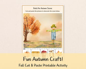 Build an Autumn Scene - Cut & Glue Fall Craft for Kids - Printable Fine Motor Activity