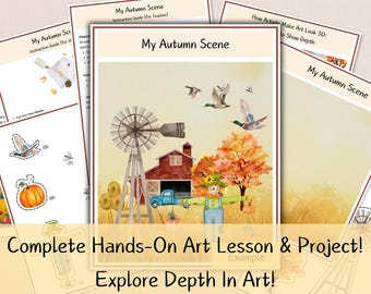 Autumn 3D Art Project Printable – Fall Cut & Paste Scene for Kids
