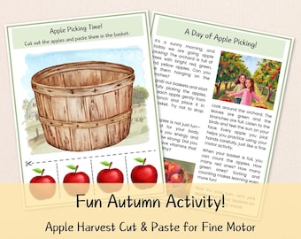 Apple Harvest Preschool Activity – Scissor Skills & Fine Motor Practice