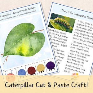 Activité de copier-coller Caterpillar | Moteur fin printanier imprimable (PDF)