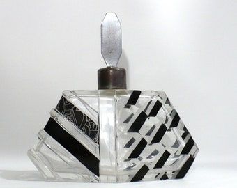 1930s Vintage Karl Palda Art Deco Atomizer Perfume Czech Glass Vanity Bottle GetLuckyVintage