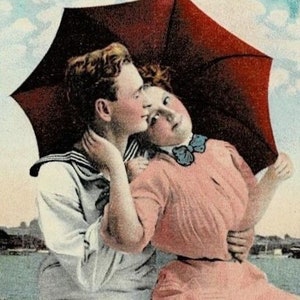 1909 Military Navy Always On Guard Romance Postcard, Sailor Navy Post Card, Get Lucky Vintage Ephemera Deltiology Memorabilia