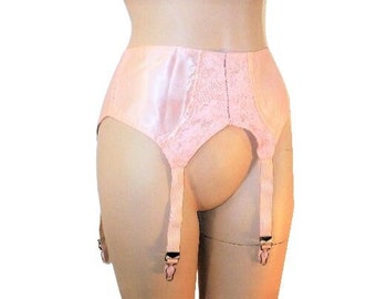 1940s Vintage Pink Satin Garter Belt GetLuckyVintage