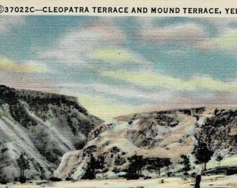 1950 Cleopatra Terrace Yellowstone National Park Vintage Postcard GetLuckyVintage