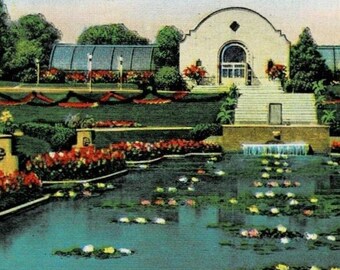 1940s Milwaukee Wisconsin Mitchell Park Sunken Garden Vintage Postcard GetLuckyVintage