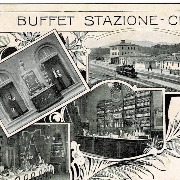 1917 Buffet Stazione-Chiusi Restaurant Italy Vintage Postcard GetLuckyVintage