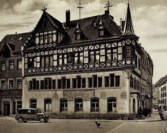 1930 Savings Orphan Fund Building Überlingen Germany Vintage Postcard GetLuckyVintage