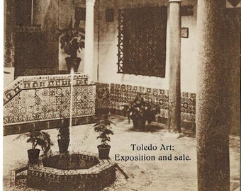 1909 RPPC Art Sale San Augustin Square Toledo Spain Vintage Postcard GetLuckyVintage