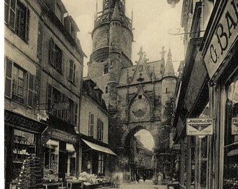 1909 Astronomical Clock Tower Auxerre France Vintage Postcard GetLuckyVintage