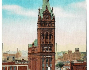 1940 Milwaukee Wisconsin Jung Brewery City Hall Vintage Postcard GetLuckyVintage