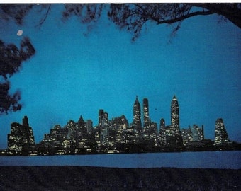 1956 New York Harbor Skyline Vintage Postcard GetLuckyVintage
