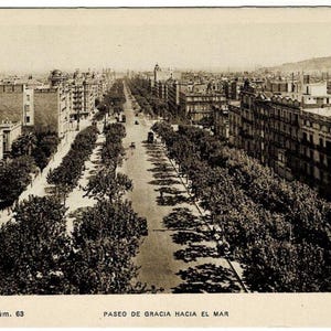 1934 Angel Gate Ave Barcelona Spain Vintage Aerial View Postcard Zerkowitz RPPC Get Lucky Vintage Ephemera Memorabilia Deltiology