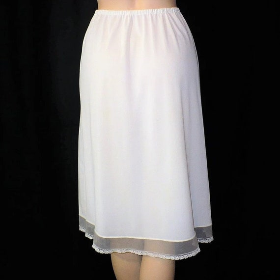 1950s Vintage White Nylon and Organdy Half Slip G… - image 3