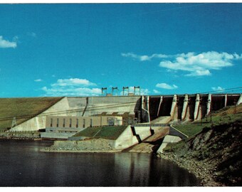 1960s Moore Dam Postcard, Connecticut River Littleton New Hampshire