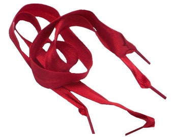 Cranberry Red 1920's Vintage Ribbon Shoelaces 13"