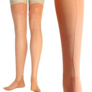 9x28 Vintage Silk 1920s Thigh High Seamed Stockings Tall Slender Garter Stockings Hosiery Get Lucky Vintage