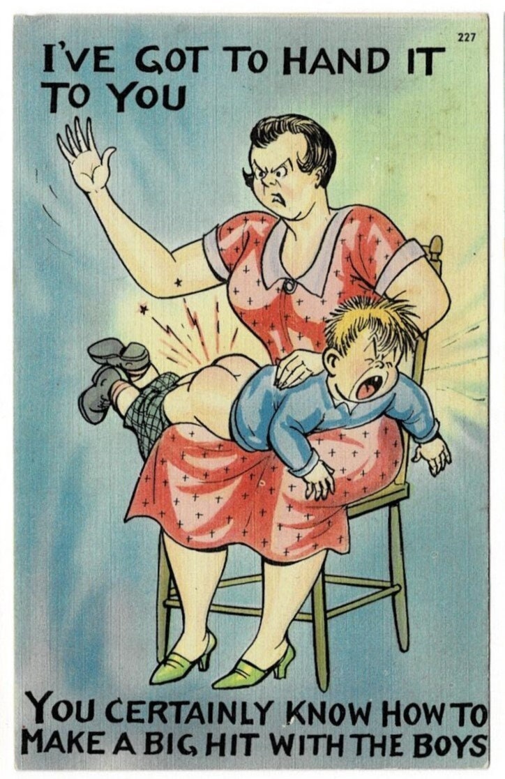 mother daughter spanking art 1940 Family Life Mother Spanking Son Vintage Comic Postcard Getluckyvintage  - Etsy