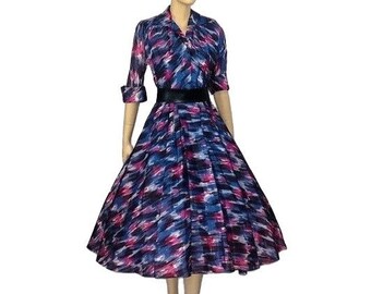 small 1950s Vintage Full Skirt Rock-N-Roll Party Dress GetLuckyVintage